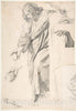 Art Print : Henri Lehmann - Standing Draped Female Figure : Vintage Wall Art