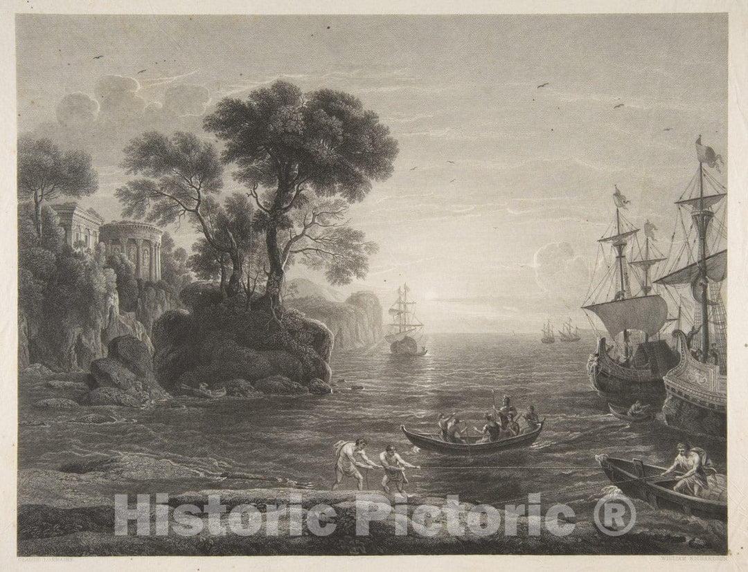 Art Print : William Richardson - Harbor Scene : Vintage Wall Art