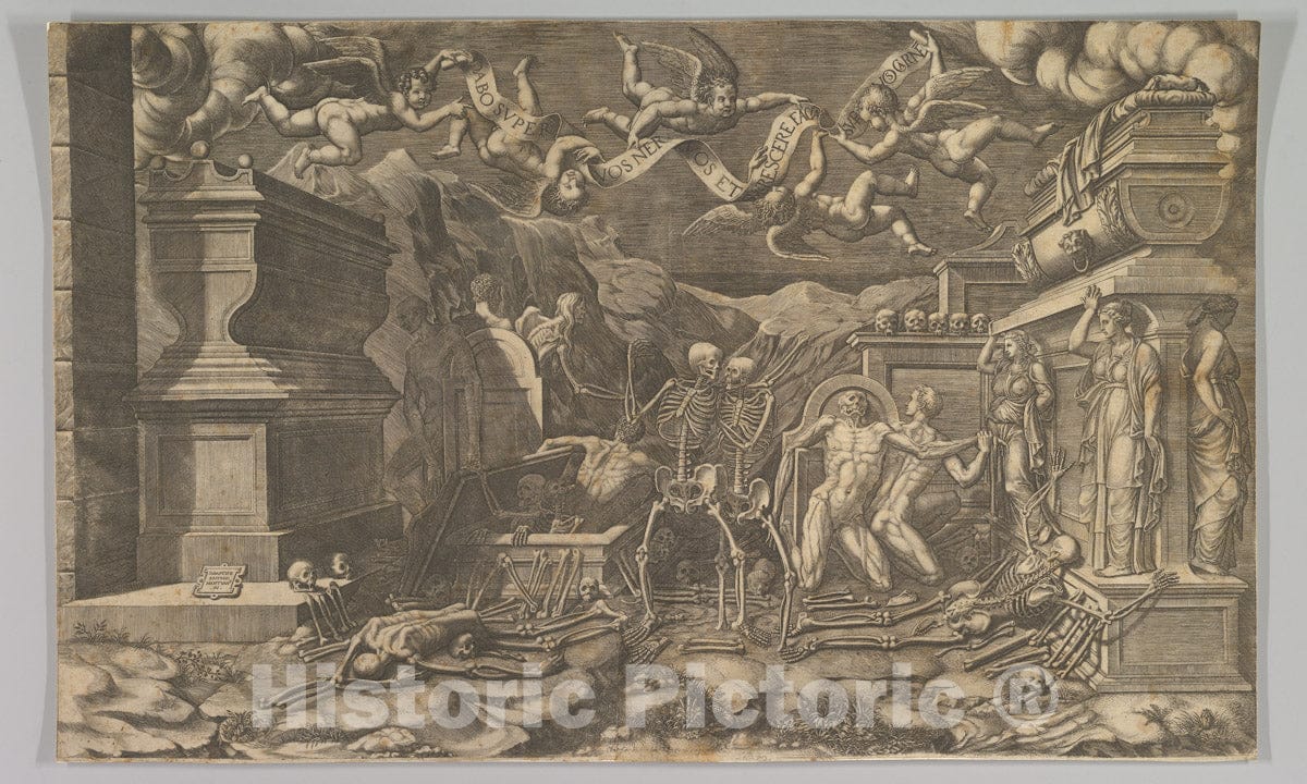 Art Print : Giorgio Ghisi - The Vision of Ezekiel : Vintage Wall Art