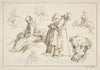 Art Print : François Boucher - Sheet of Sketches - 429348 : Vintage Wall Art