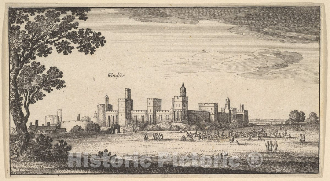 Art Print : Wenceslaus Hollar - Windsor Castle : Vintage Wall Art