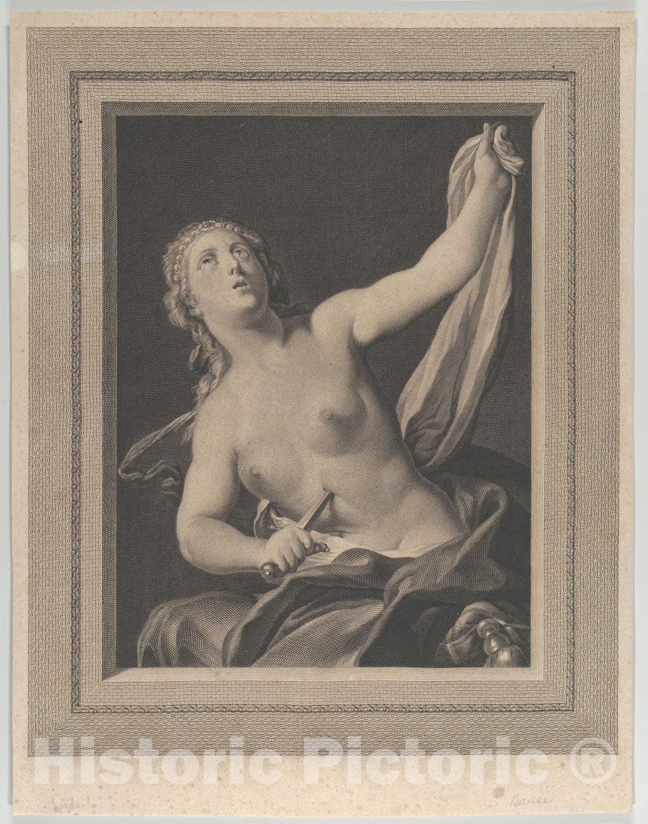Art Print : Lucretia Seated - Artist: Louis Jacques Cathelin - Created: 1782 : Vintage Wall Art
