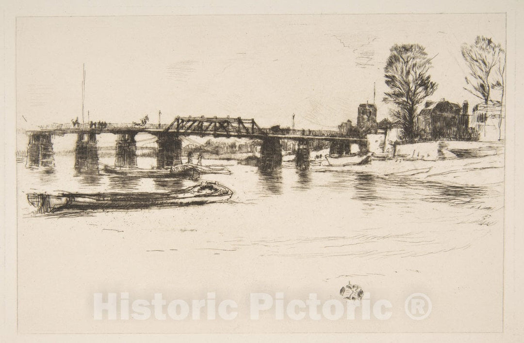 Art Print : James McNeill Whistler - Fulham (Chelsea) 2 : Vintage Wall Art