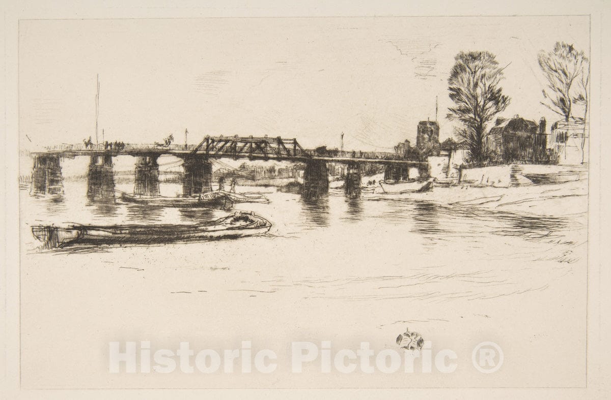 Art Print : James McNeill Whistler - Fulham (Chelsea) 2 : Vintage Wall Art