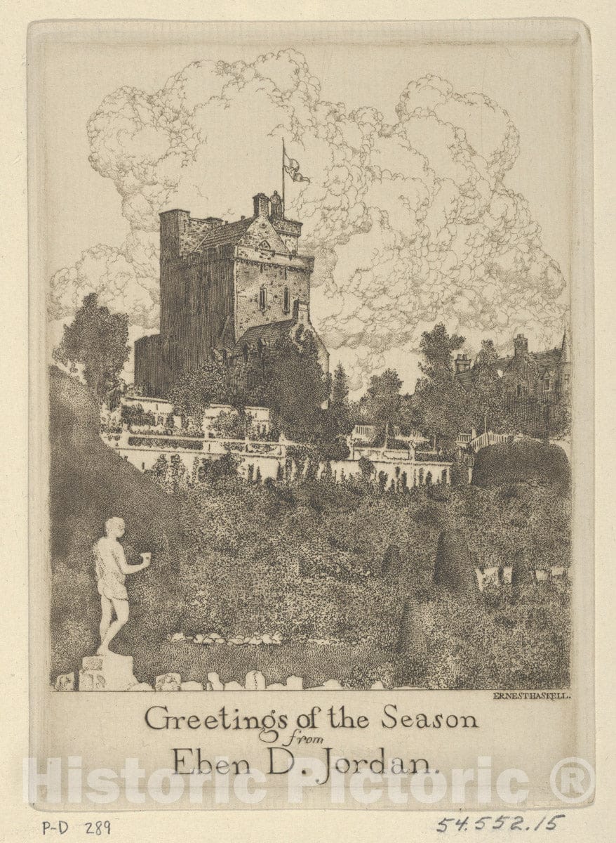 Art Print : Ernest Haskell - Greetings of The Season from Eben D. Jordan 2 : Vintage Wall Art