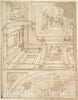 Art Print : Italian, 16th Century - Design for a Ceiling : Vintage Wall Art