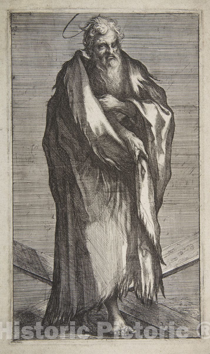 Art Print : Jacques Bellange - Saint Andrew : Vintage Wall Art