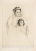 Art Print : Mary Cassatt - Margot Leaning Against Her Mother : Vintage Wall Art