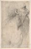 Art Print : Sodoma (Giovanni Antonio Bazzi) - Bust of a Man with Long Beard (Recto) : Vintage Wall Art