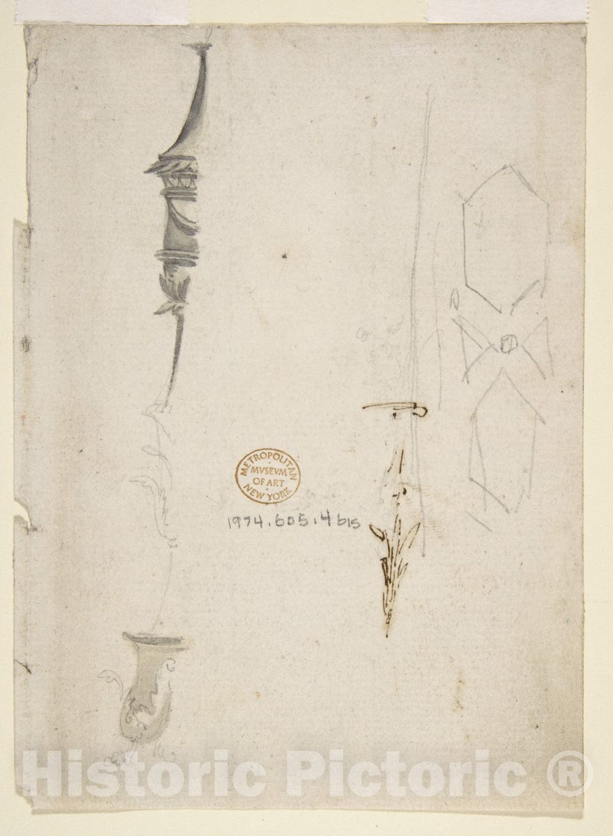 Art Print : Giovanni Battista Natali III - Fragmentary Sketches of Various Ornament : Vintage Wall Art