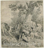 Art Print : Jean-Baptiste Oudry - Wolf Hunt 2 : Vintage Wall Art