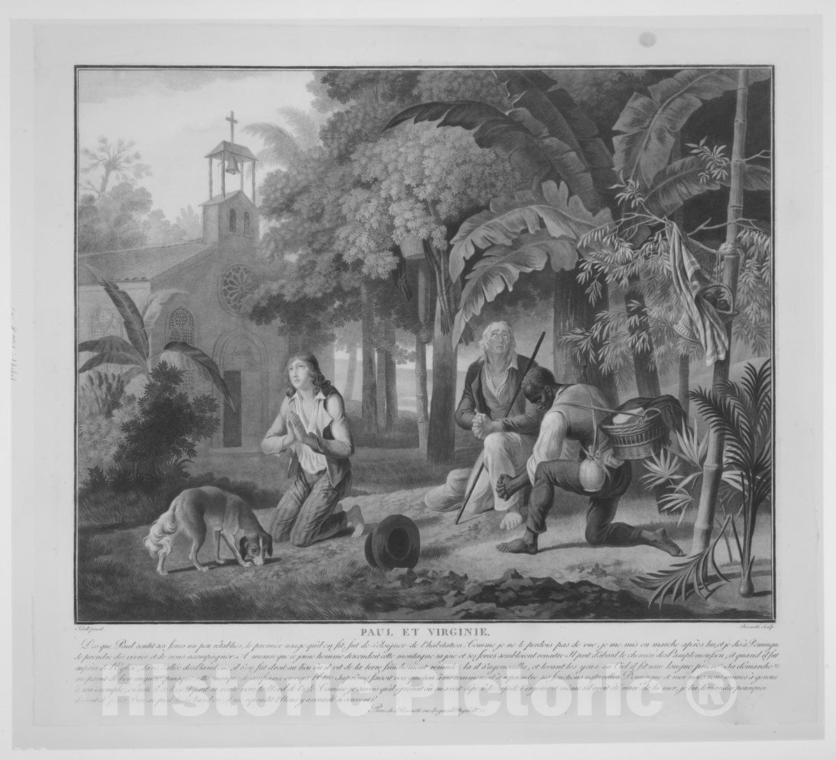 Art Print : Jean Frédéric Schall - Paul et Virginie : Vintage Wall Art