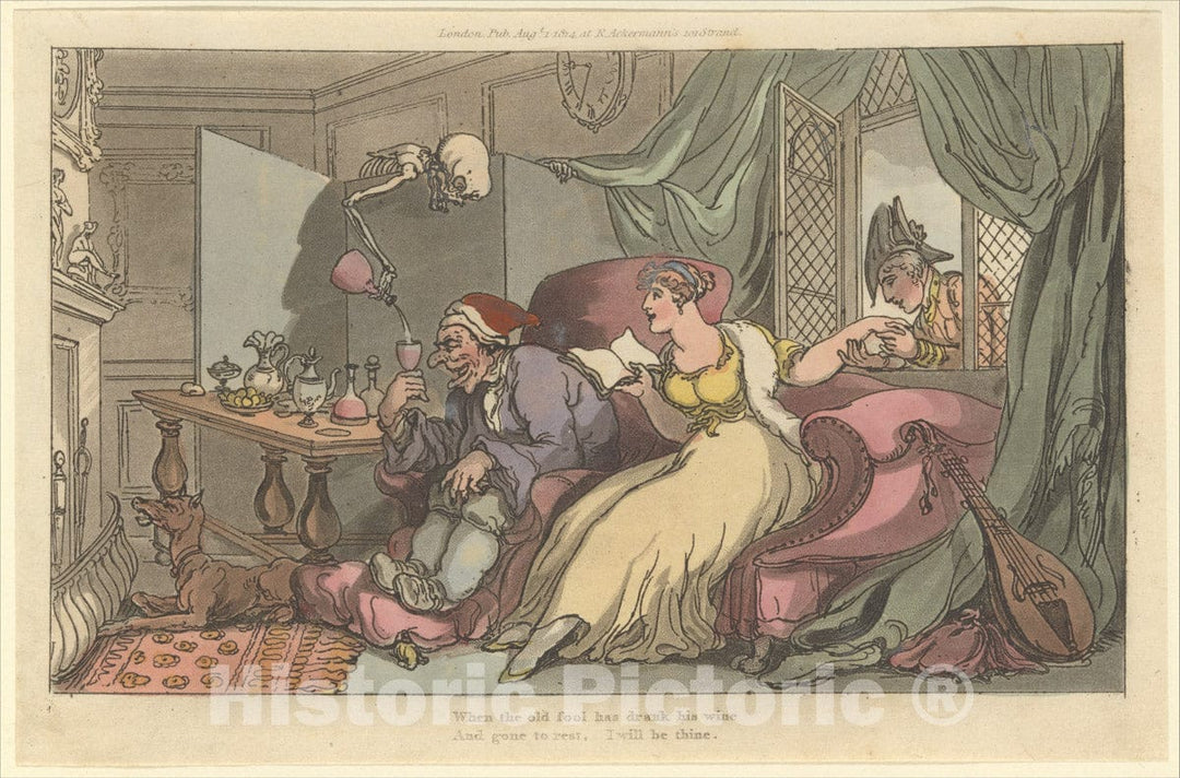 Art Print : Thomas Rowlandson - The Honey Moon (The English Dance of Death, Plate 13) : Vintage Wall Art