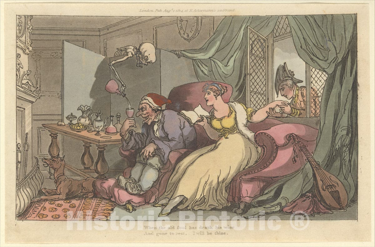 Art Print : Thomas Rowlandson - The Honey Moon (The English Dance of Death, Plate 13) : Vintage Wall Art