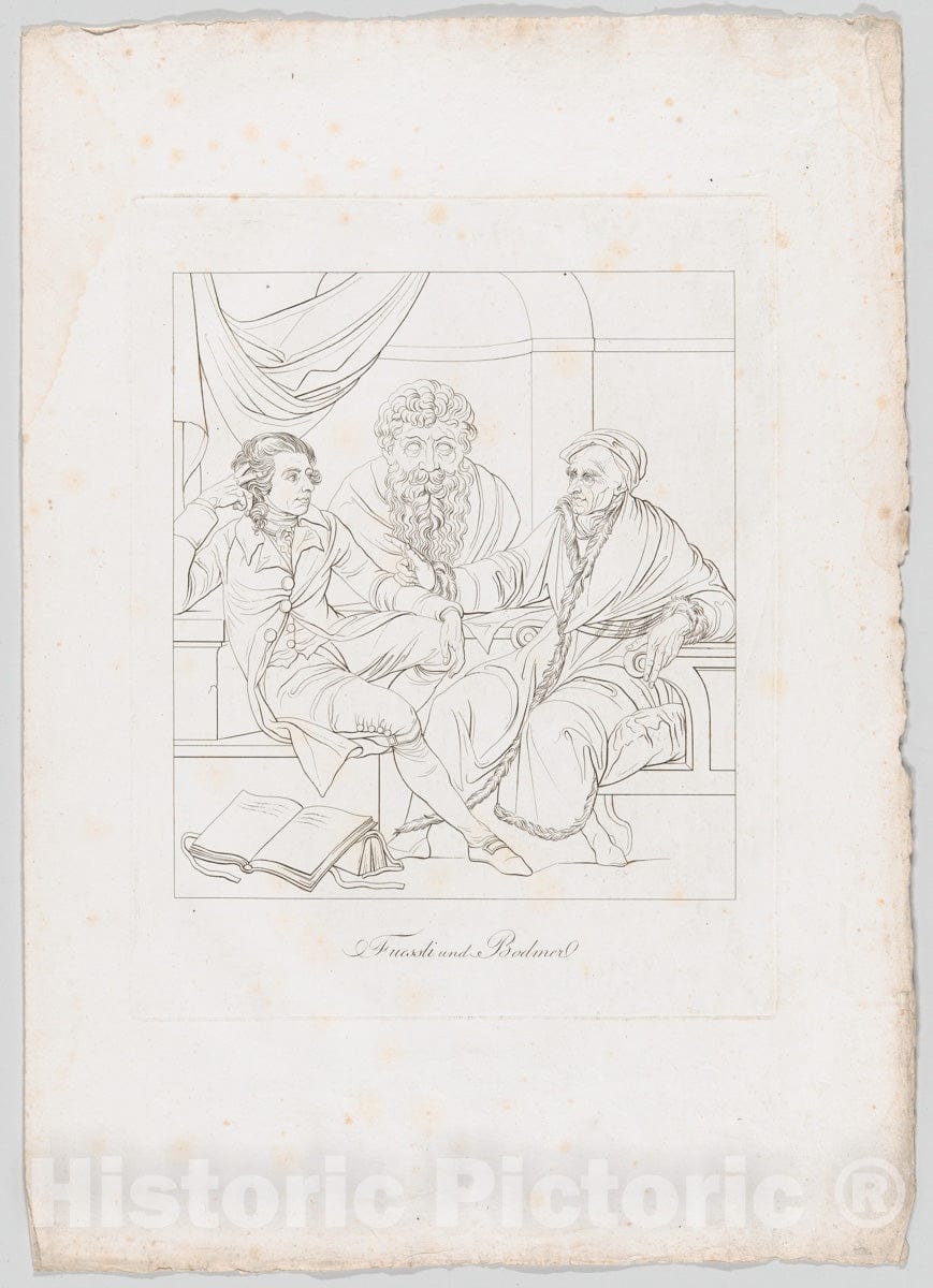 Art Print : Johann Heinrich Lips - Fuessli und Bodmer (Fuseli and Bodmer in Conversation) : Vintage Wall Art