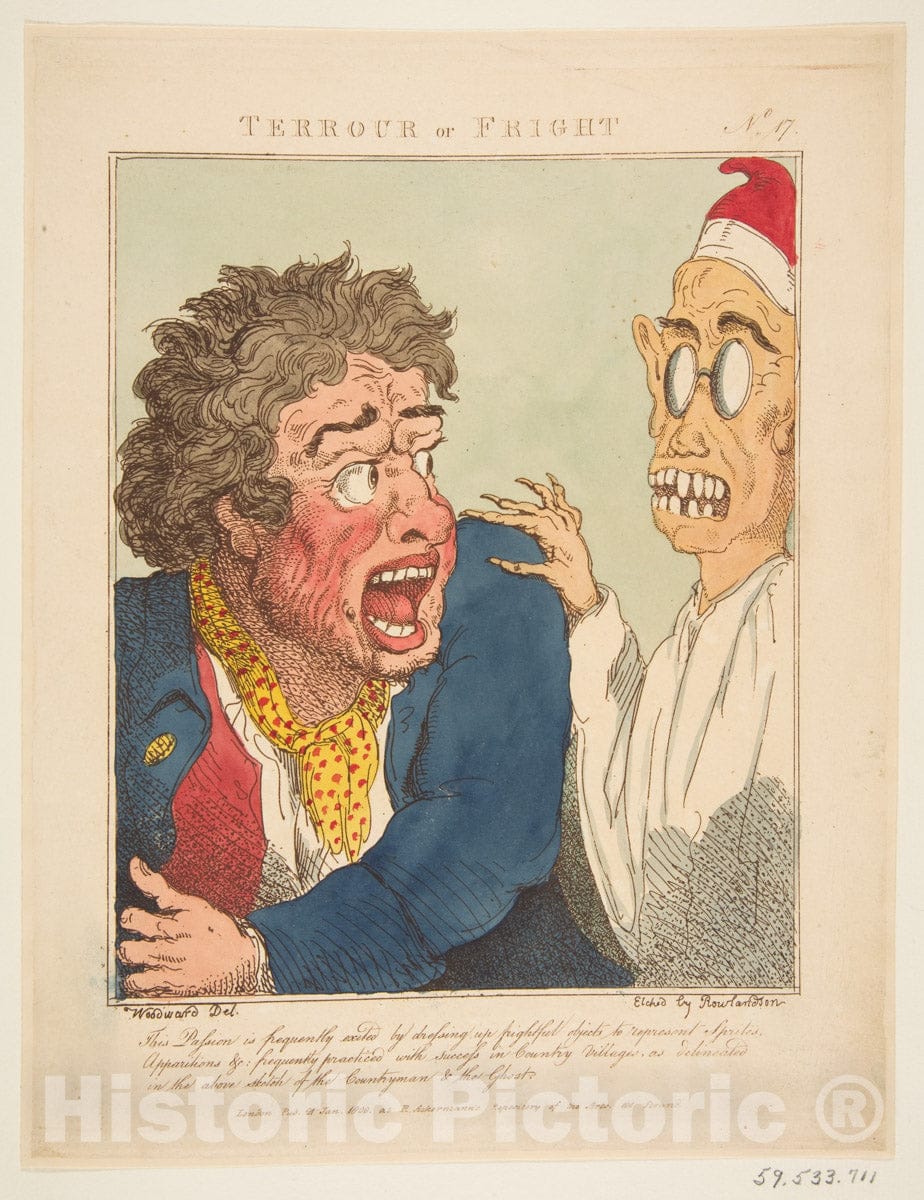 Art Print : Thomas Rowlandson - Terrour or Fright : Vintage Wall Art