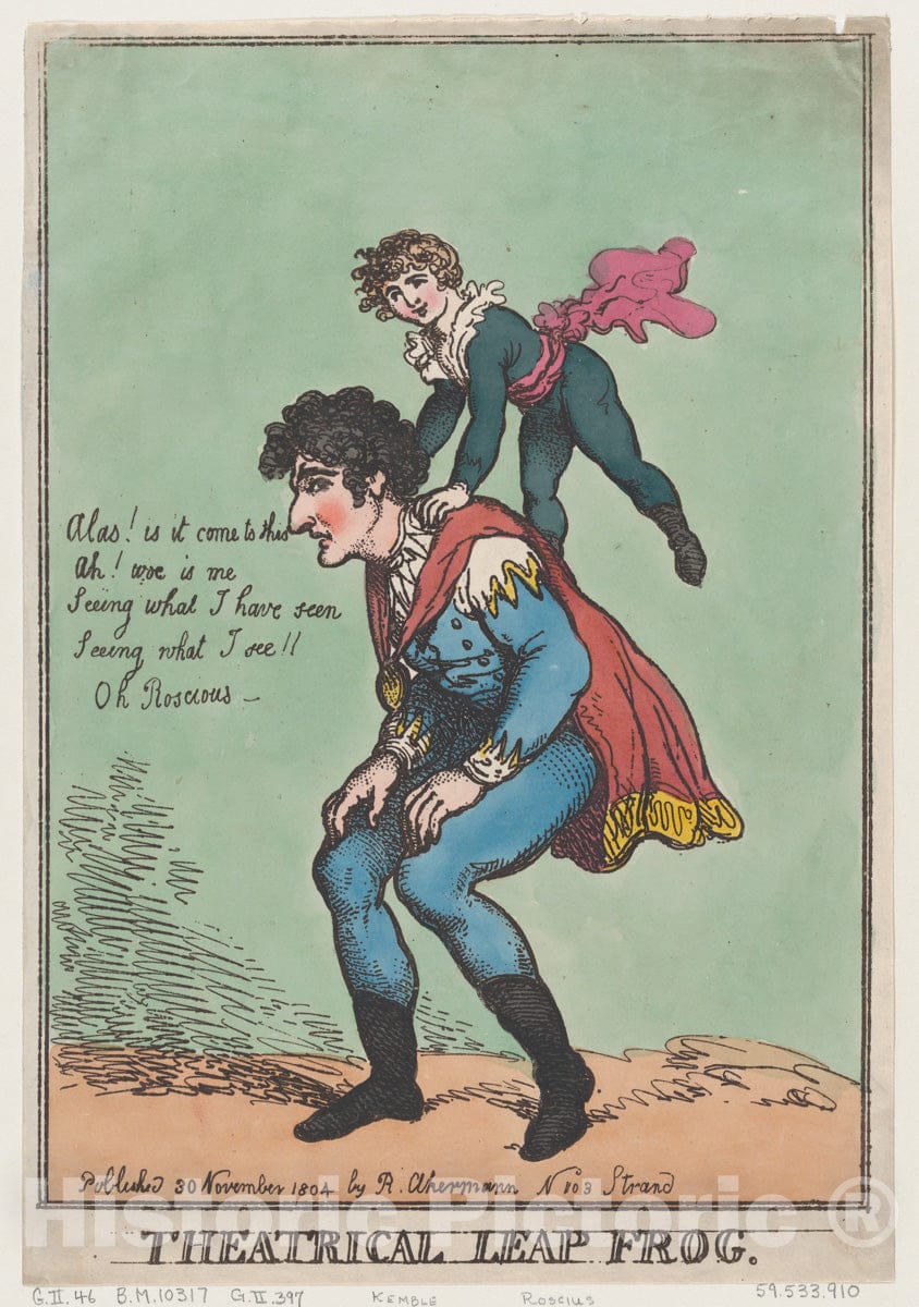 Art Print : Thomas Rowlandson - Theatrical Leap Frog : Vintage Wall Art