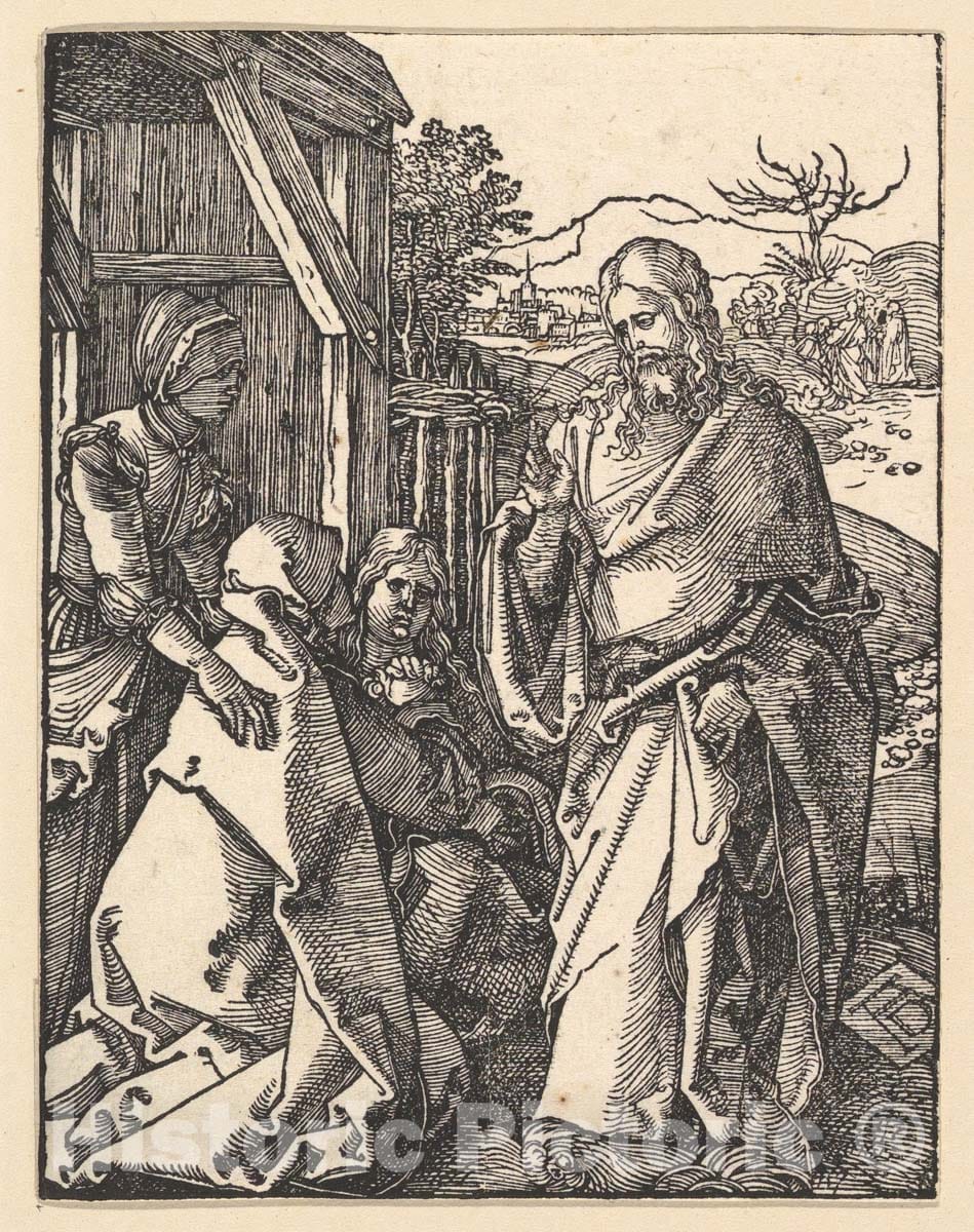 Art Print : Albrecht Dürer - Christ Taking Leave from his Mother, from The Small Passion 2 : Vintage Wall Art