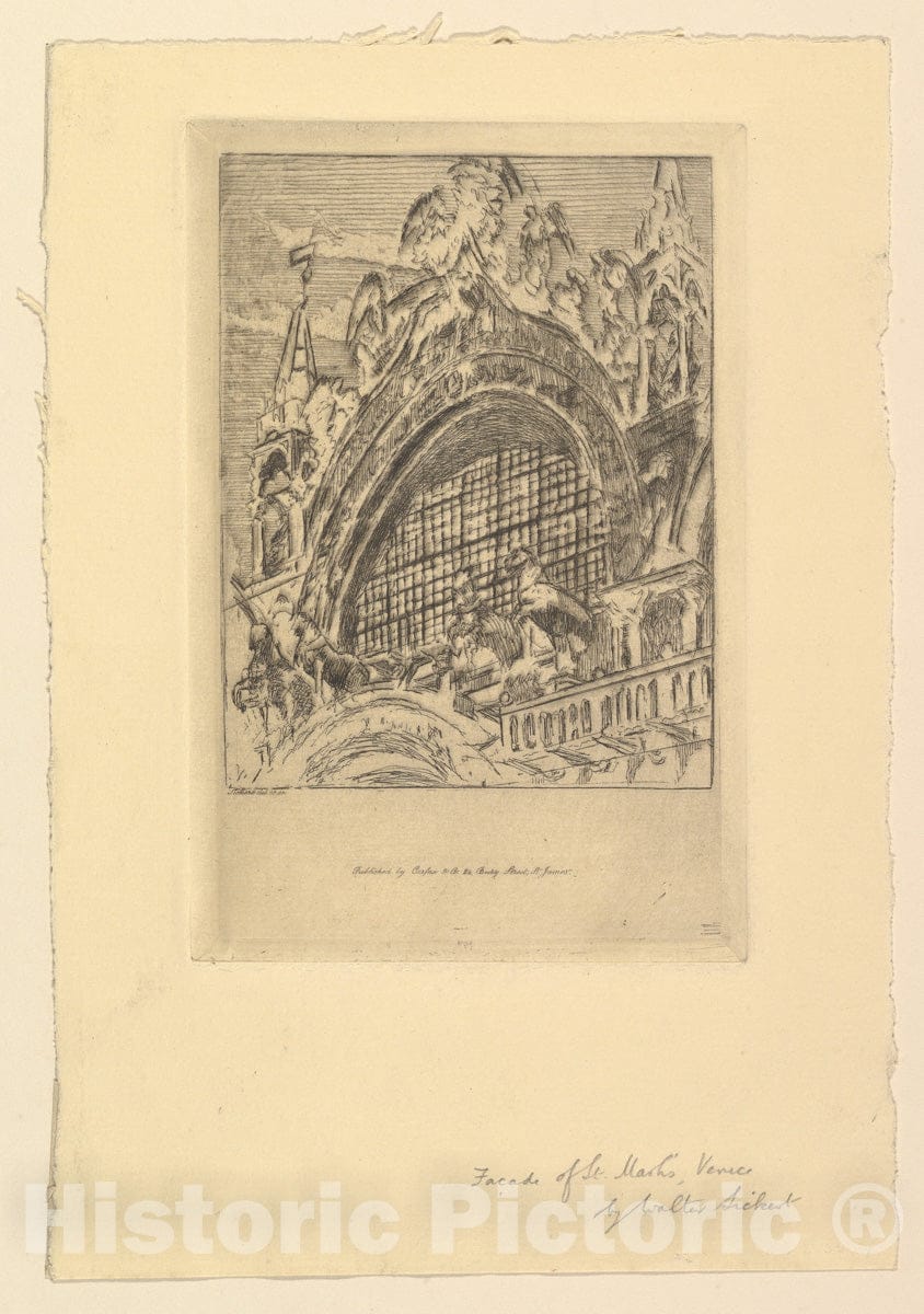 Art Print : Walter Richard Sickert - Venice, The Horses of St. Mark's (Fourth Version) : Vintage Wall Art