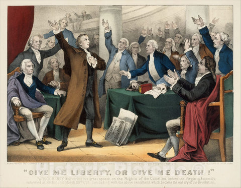 Art Print : Give Me Liberty or Give Me Death - Artist: Currier & Ives - Created: 1876 : Vintage Wall Art
