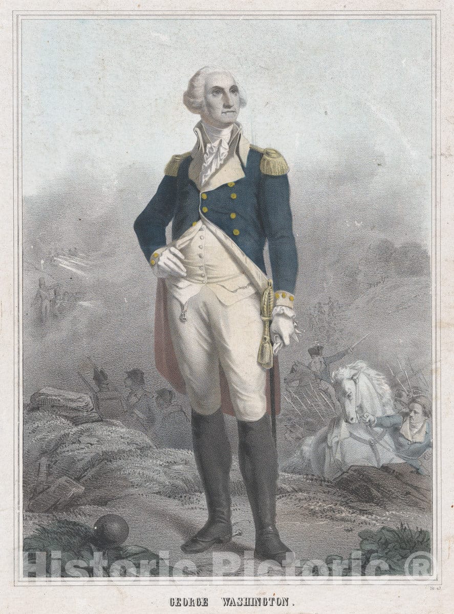 Art Print : Anonymous, French, 19th Century - George Washington : Vintage Wall Art