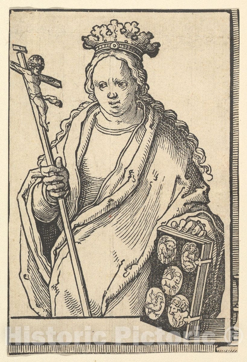 Art Print : Lucas Van Leyden - Ecclesia Christi (Faith), from The Series of Sibyls : Vintage Wall Art