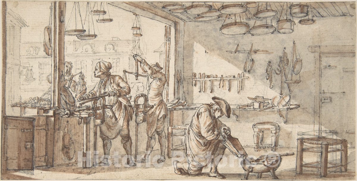 Art Print : Jean Michel Moreau The Younger - The Maker of Scales : Vintage Wall Art