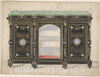 Art Print : British, 19th Century - Cabinet Design with Glass Front, its Doors Adorned with Porcelain Plaques, with a Green Top : Vintage Wall Art
