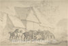 Art Print : Thomas Rowlandson - Stable Yard with Horses : Vintage Wall Art