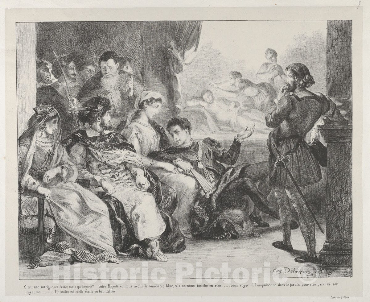 Art Print : Eugène Delacroix - The Play-Within-A-Play : Vintage Wall Art