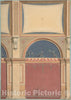 Art Print : Jules-Edmond-Charles Lachaise - Design for Elevation of Gallery Bay, Château de Deepdene : Vintage Wall Art