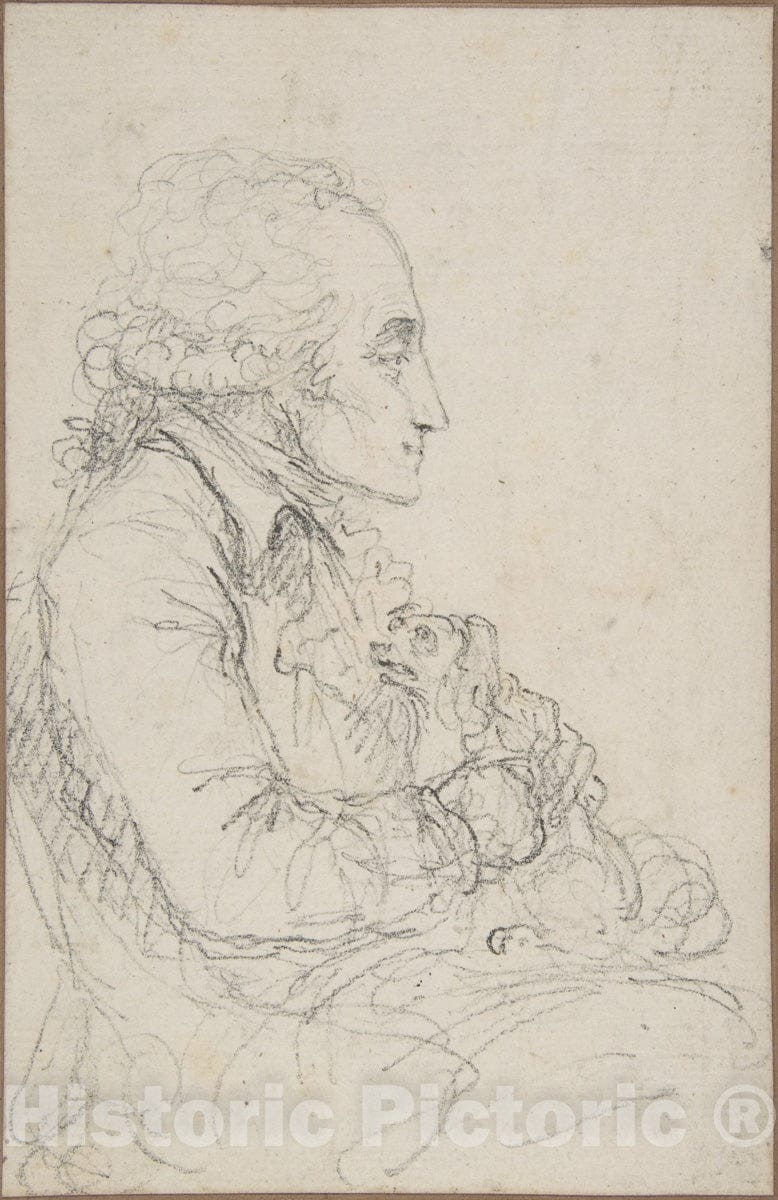 Art Print : Baron Dominique Vivant Denon - Georges-Auguste Couthon at The National Convention in 1793 : Vintage Wall Art