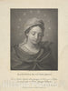 Art Print : Engraved by Giovita Garavaglia - The Virgin in Half Length Looking Down, Ten Stars Surrounding her Head, After Reni : Vintage Wall Art