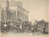 Art Print : Hendrick Verschuring - an Italian City with a Crowd Watching Actors in an Outdoor Theater : Vintage Wall Art