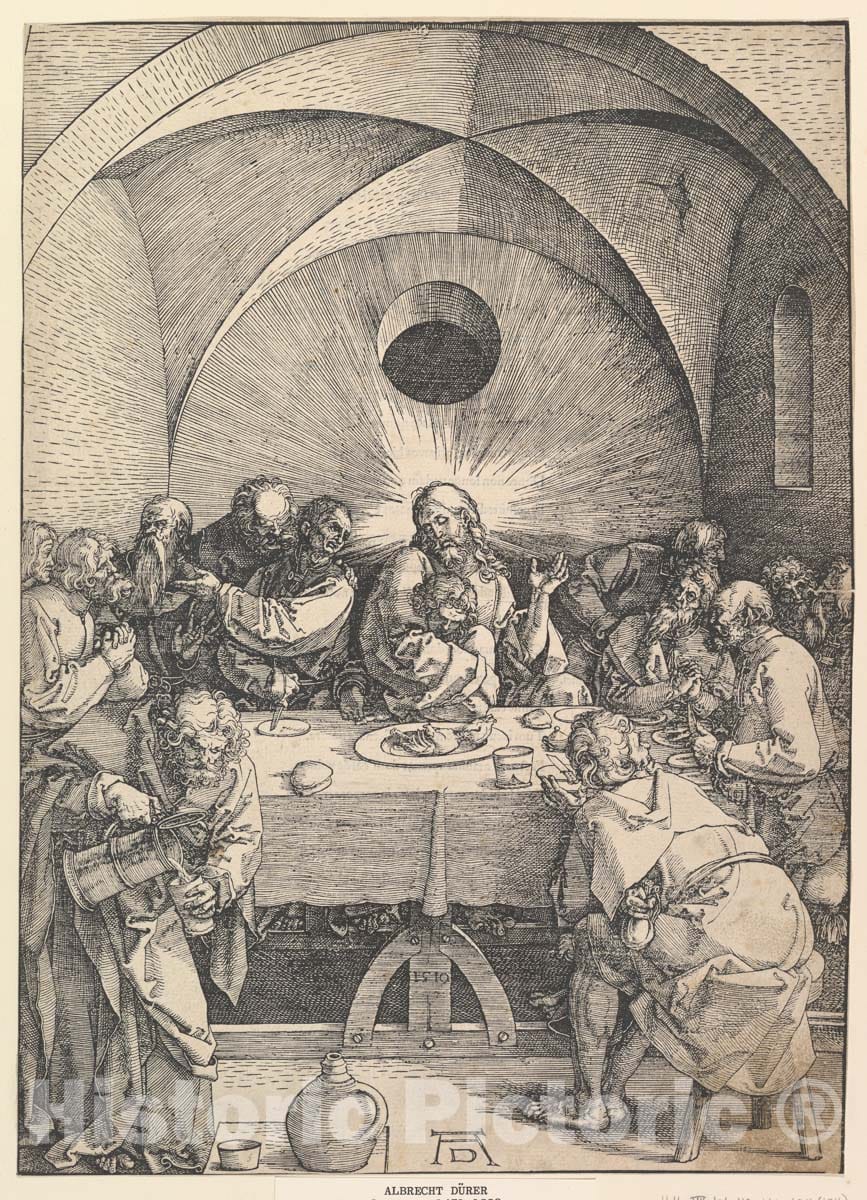 Art Print : Albrecht Dürer - The Last Supper, from The Large Passion 1 : Vintage Wall Art