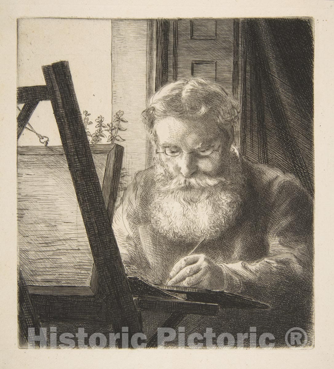 Art Print : Félix Bracquemond - Portrait of Edwin Edwards : Vintage Wall Art