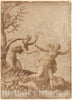 Art Print : French, School of Fontainebleau, 16th Century - A Satyr Pursuing a Nymph : Vintage Wall Art