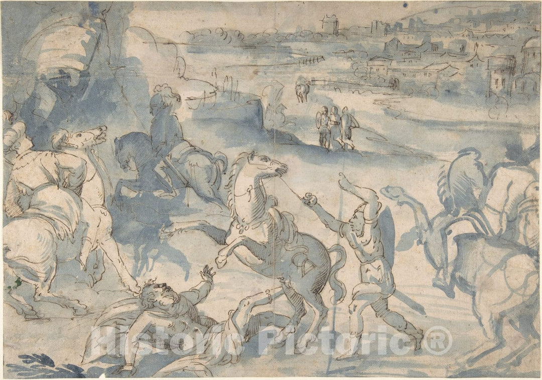 Art Print : Melchior Bocksberger - The Conversion of St. Paul : Vintage Wall Art