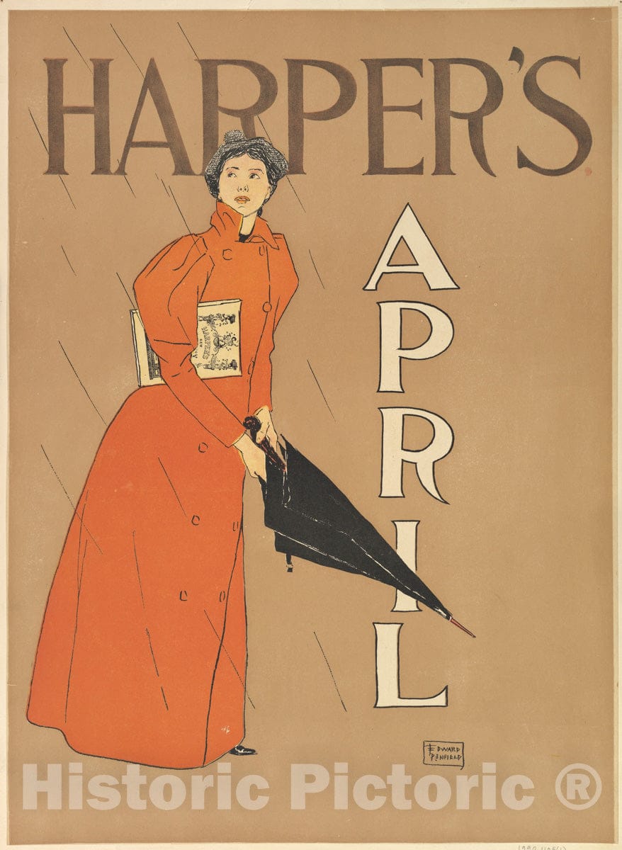 Art Print : Edward Penfield - Harper's: April : Vintage Wall Art