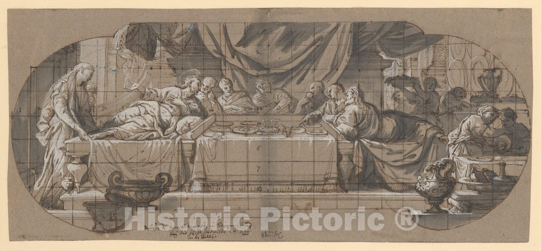 Art Print : Melchior Steidl - Feast in The House of Simon : Vintage Wall Art