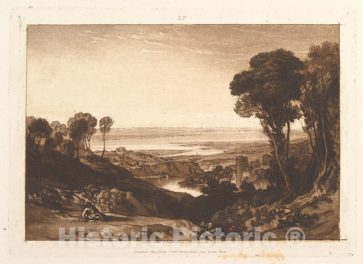 Art Print : Joseph Mallord William Turner, Junction of Severn and Wye, 1811 - Vintage Wall Art