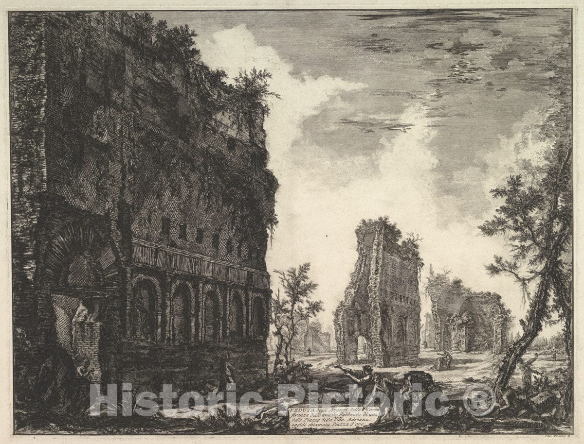 Art Print : Hadrian's Villa: The Piazza D'oro - Artist: Giovanni Battista Piranesi - Created: c1776 2 : Vintage Wall Art