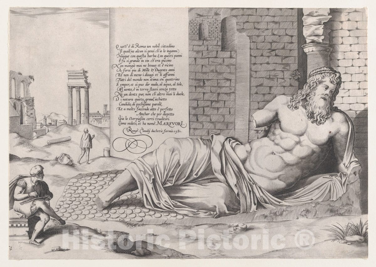 Art Print : Anonymous - Speculum Romanae Magnificentiae: Marforius : Vintage Wall Art