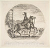 Art Print : Polish Horseman in Profile Facing Right - Artist: Stefano Della Bella - Created: c1651 : Vintage Wall Art