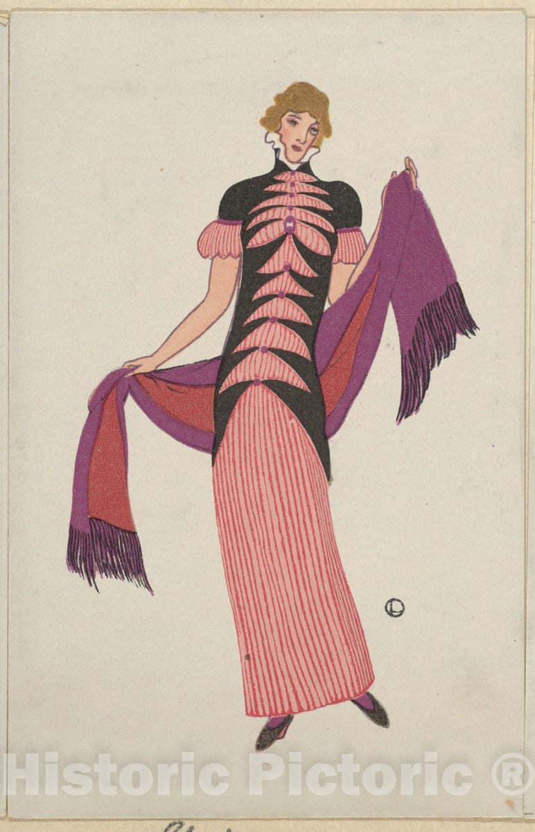 Art Print : Otto Friedr. Carl Lendecke - Fashion (Mode) 3 : Vintage Wall Art
