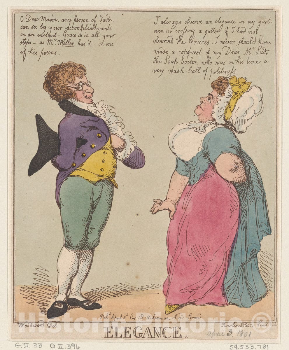 Art Print : Thomas Rowlandson - Elegance 2 : Vintage Wall Art
