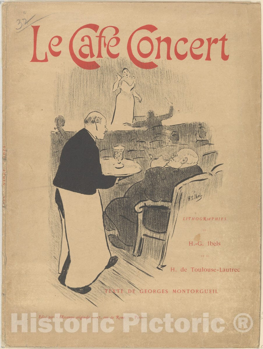 Art Print : Cover and Title of The Portfolio - Artist: Henri-Gabriel Ibels - Created: 1893 : Vintage Wall Art