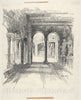 Art Print : Edward Howard Suydam - Interior View of The Side Aisle of Barnard's Cloisters : Vintage Wall Art