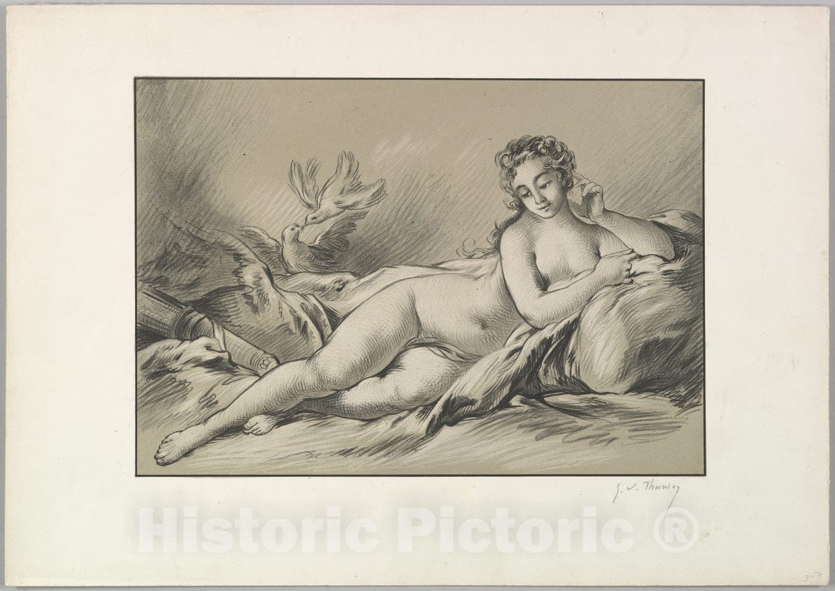 Art Print : George William Thornley - Reclining Venus : Vintage Wall Art