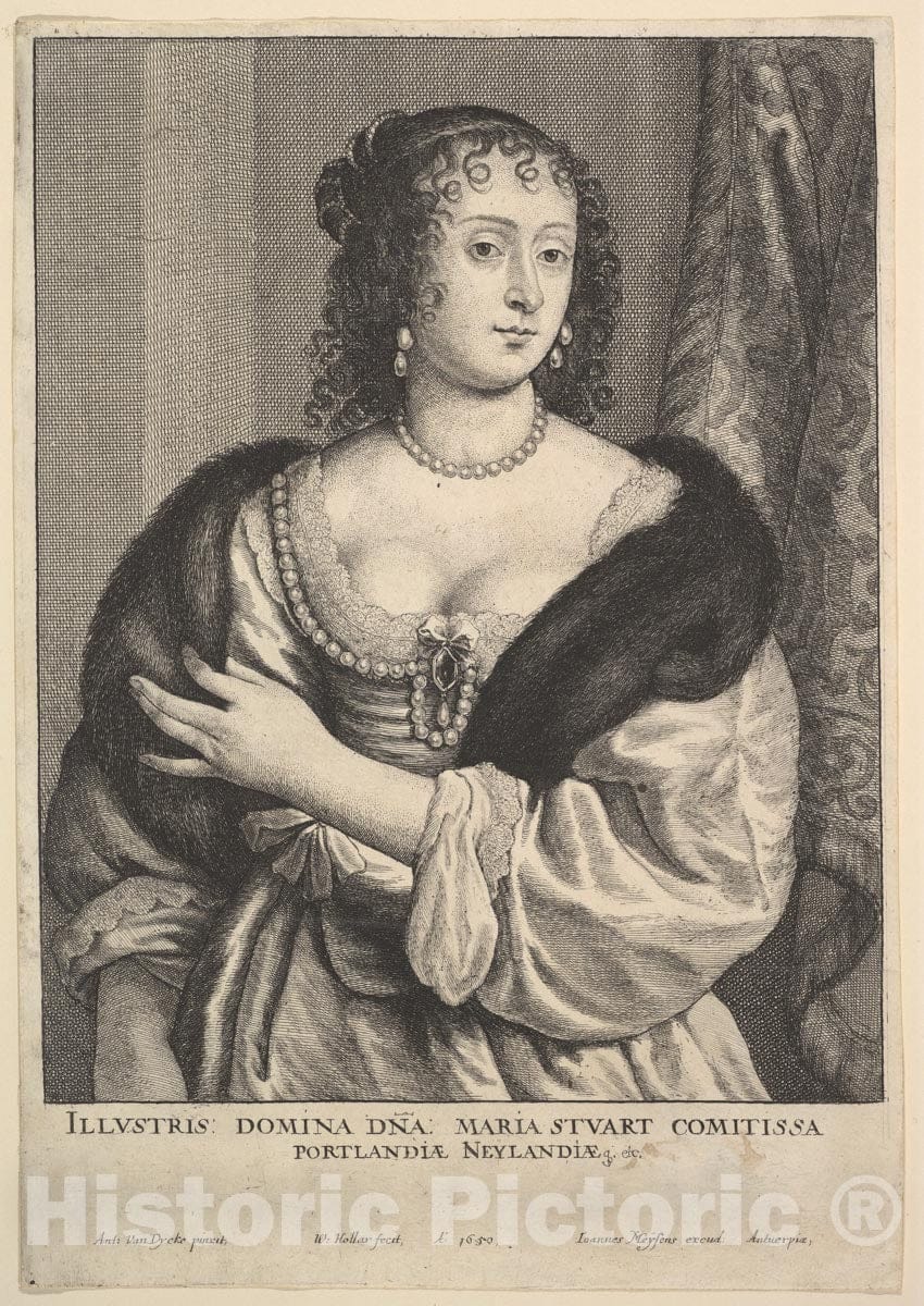 Art Print : Wenceslaus Hollar - Frances Stuart, Countess of Portland : Vintage Wall Art